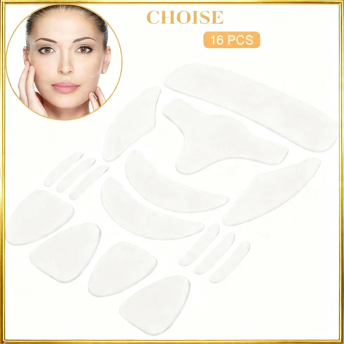 16-Pc Reusable Silicone Wrinkle Patch Kit – Smoother-Looking Skin Overnight